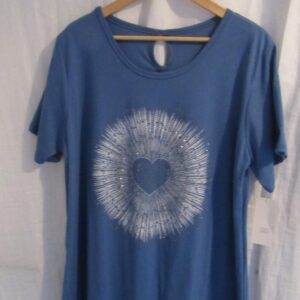 New Denim Blue Detail T-shirt One Size fits sizes 16 18 20 22