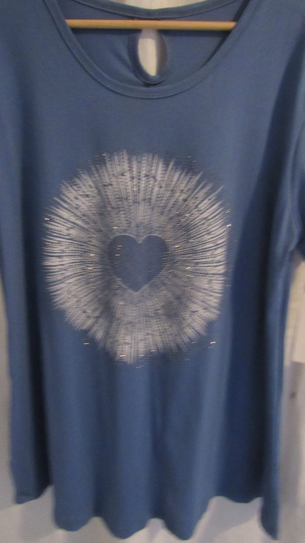 New Denim Blue Detail T-shirt One Size fits sizes 16 18 20 22 - Image 3
