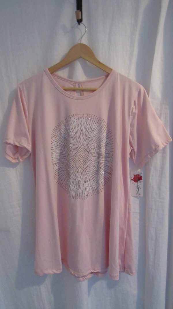 New Pale Pink Detail T-shirt One Size fits sizes 16 18 20 22