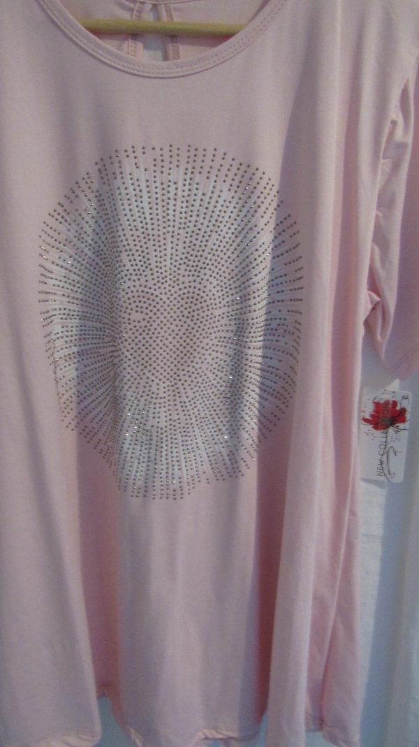 New Pale Pink Detail T-shirt One Size fits sizes 16 18 20 22 - Image 3