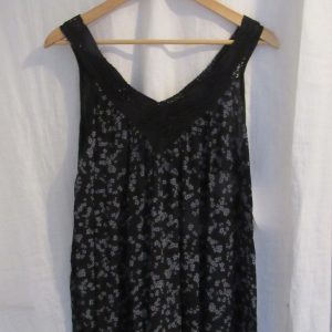 New Ladies Black Floral Sleeveless Top One Size fits sizes 18 20 22