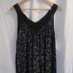 New Ladies Black Floral Sleeveless Top One Size fits sizes 18 20 22