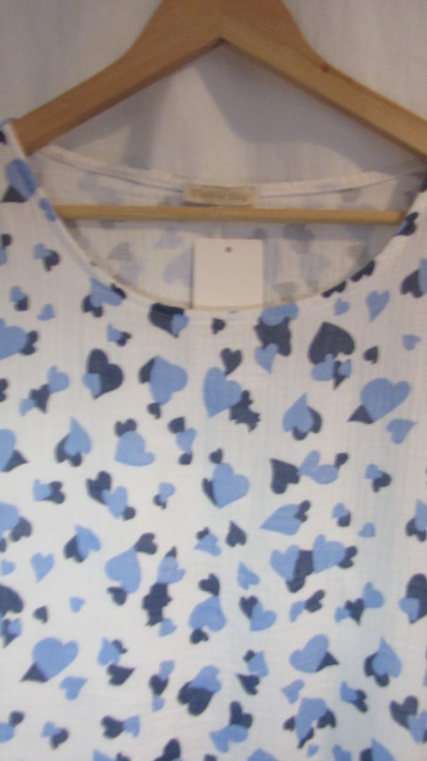 New Ladies Blue Heart Tunic Top One Size fits sizes 18 20 22 - Image 4