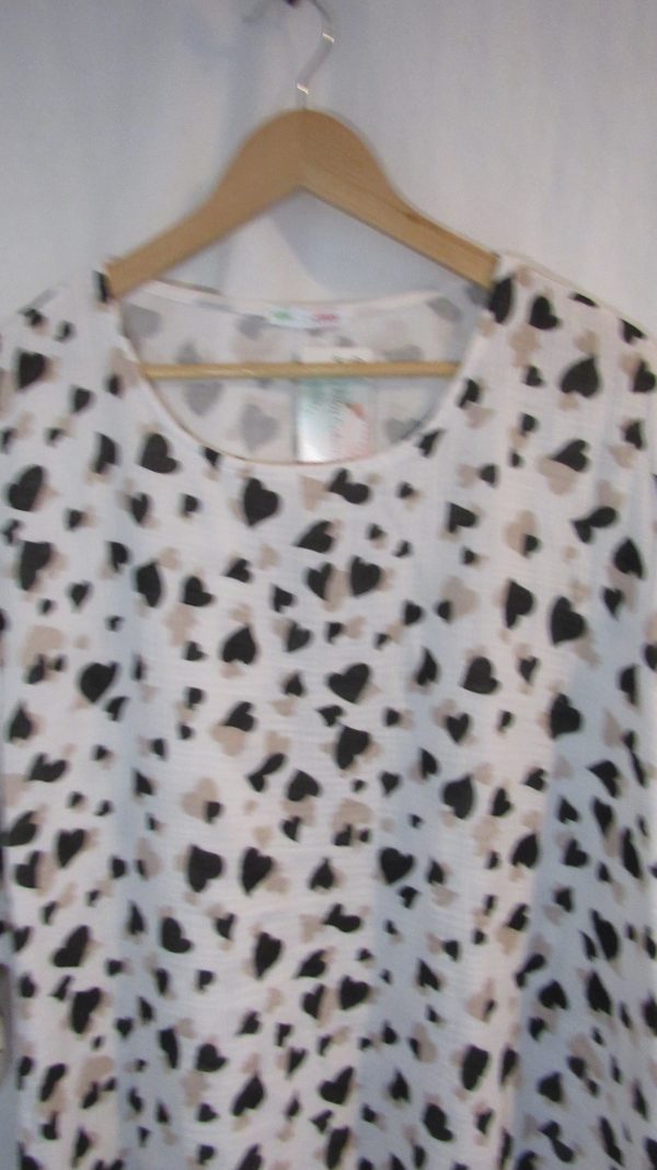 New Ladies Black Heart Tunic Top One Size fits sizes 18 20 22 - Image 4