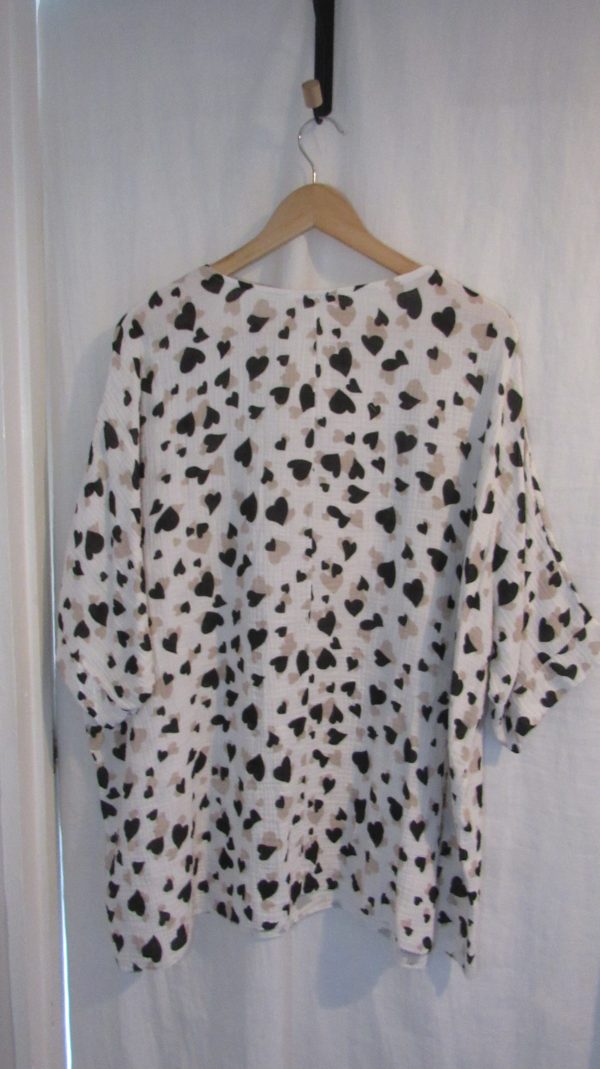 New Ladies Black Heart Tunic Top One Size fits sizes 18 20 22 - Image 6