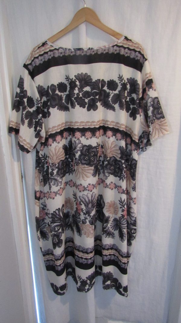 New Ladies Black Floral Square Neckline Dress One Size fits sizes 18 20 22 24 - Image 5