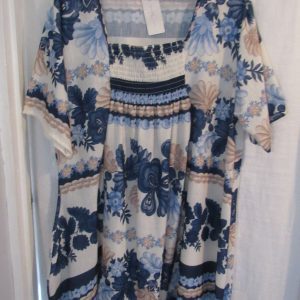 SALE SALE SALE New Ladies Blue Floral Square Neckline Dress One Size fits sizes 18 20 22 24 NON RETURNABLE