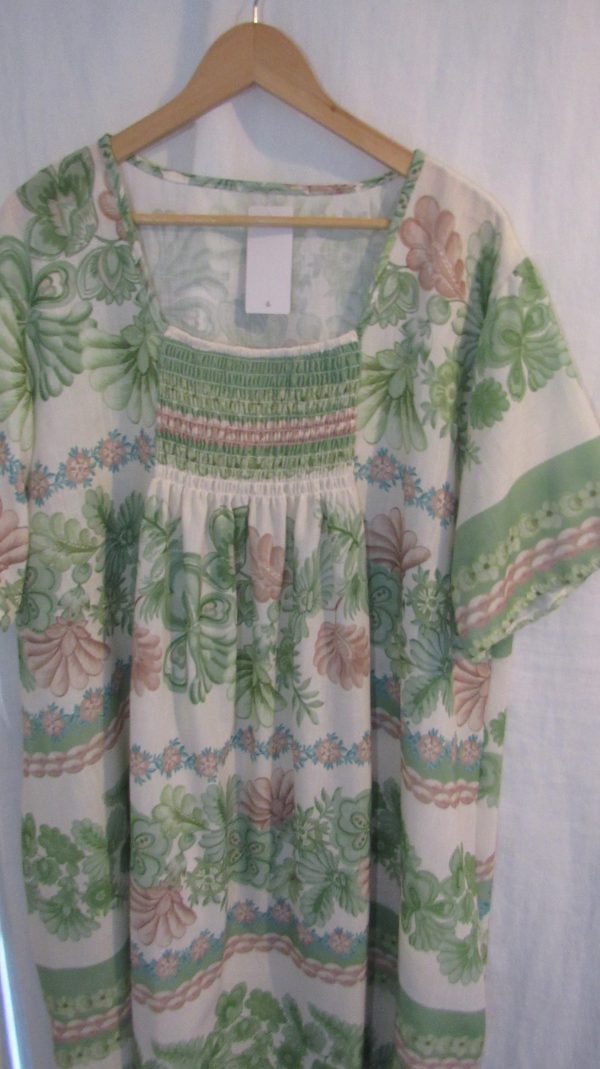 SALE SALE SALE New Ladies Green Floral Square Neckline Dress One Size fits sizes 18 20 22 24 NON RETURNABLE - Image 3
