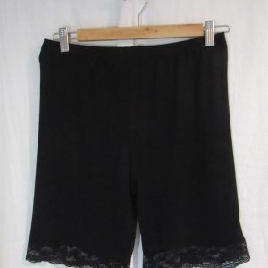 New Ladies Black Chub Rub Lacy Bottom Shorts Size L / XL Fits sizes 16 18