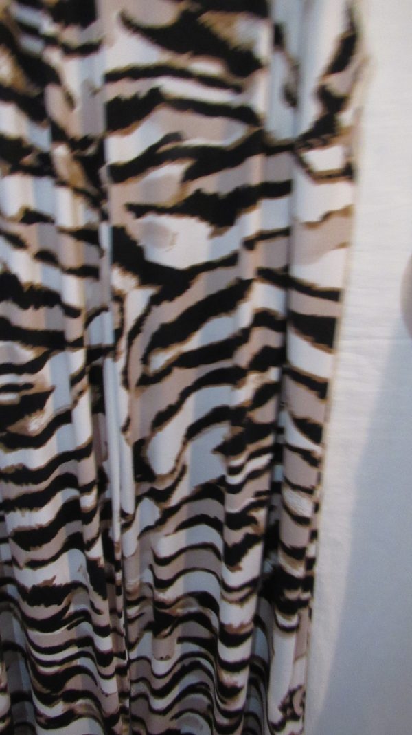 New Ladies Brown Zebra Print Silky Palazzo Wide Leg Trousers One size fits sizes 18 20 22 - Image 4