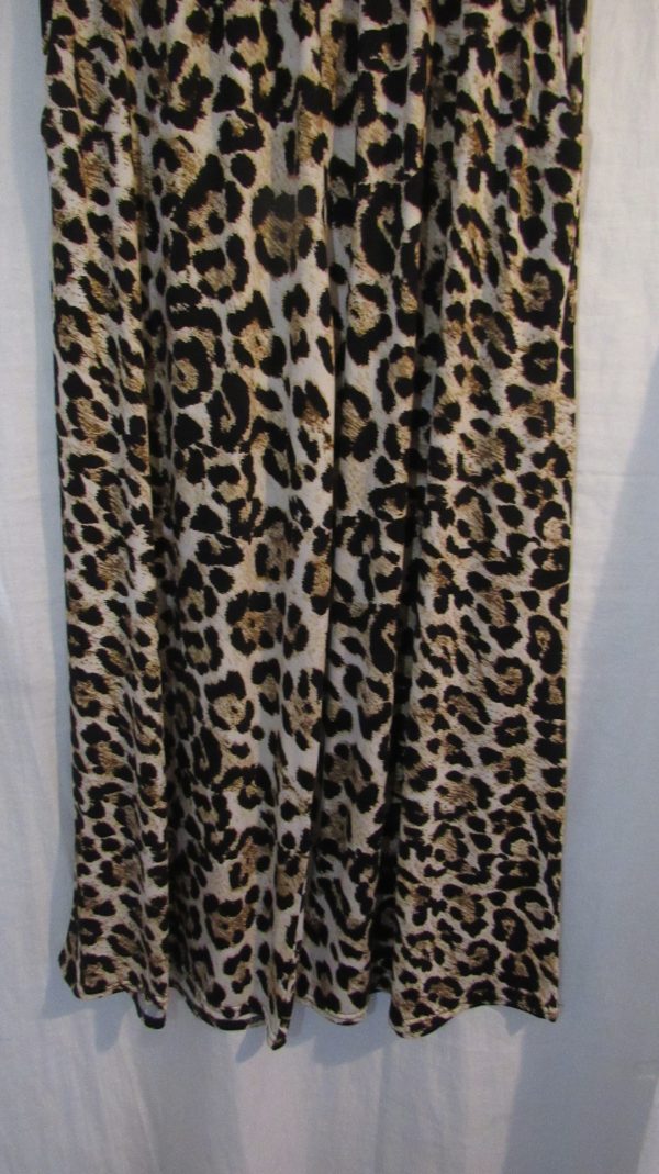 New Ladies Leopard Silky Palazzo Wide Leg Trousers One size fits sizes 18 20 22 - Image 4