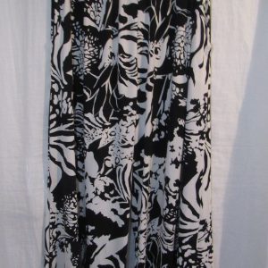 New Ladies Black with White Silky Palazzo Wide Leg Trousers One size fits sizes 18 20 22