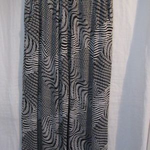 New Ladies Stripe Print Silky Palazzo Wide Leg Trousers One size fits sizes 18 20 22