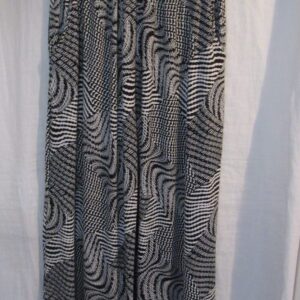 New Ladies Stripe Print Silky Palazzo Wide Leg Trousers One size fits sizes 18 20 22