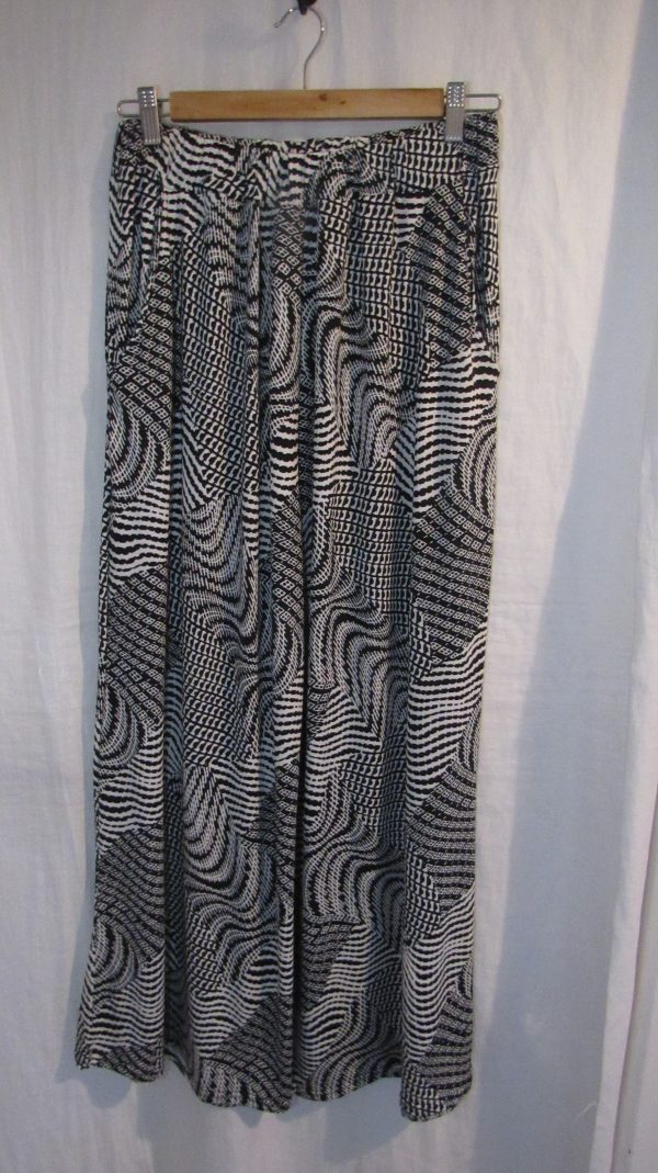 New Ladies Stripe Print Silky Palazzo Wide Leg Trousers One size fits sizes 18 20 22 - Image 2