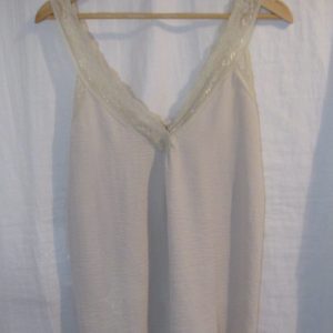 SALE SALE SALE New Ladies Beige V Neck Lacy Edged Top One size fits sizes 16 18 20 22 NON RETURNABLE