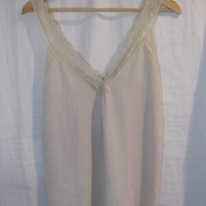 SALE SALE SALE New Ladies Beige V Neck Lacy Edged Top One size fits sizes 16 18 20 22 NON RETURNABLE
