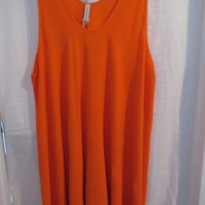 New Ladies Orange Sleeveless Swing Dress One Size fits sizes 18 20 22 24