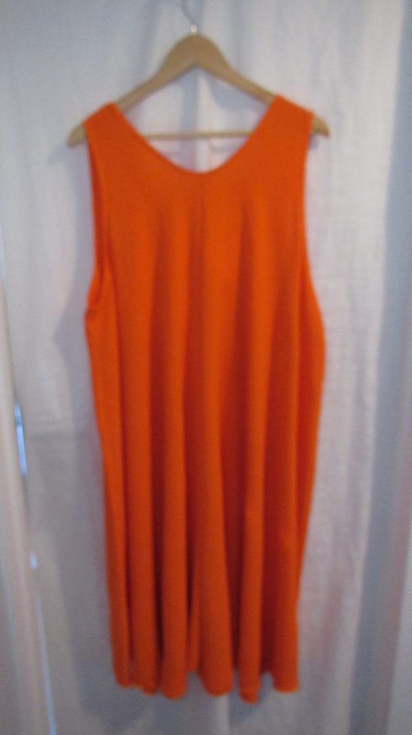 New Ladies Orange Sleeveless Swing Dress One Size fits sizes 18 20 22 24 - Image 5