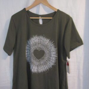 New Khaki Green Detail T-shirt One Size fits sizes 16 18 20 22