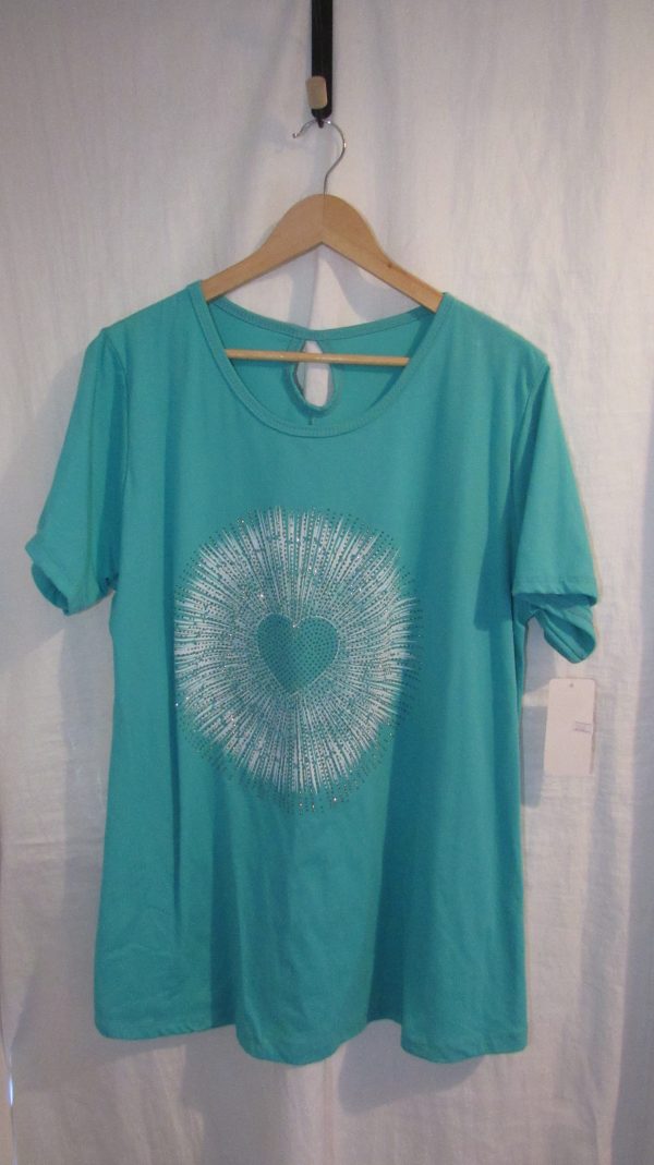 New Turquoise Detail T-shirt One Size fits sizes 16 18 20 22