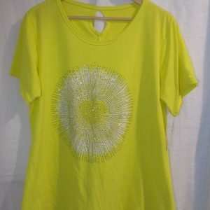 New Yellow Detail T-shirt One Size fits sizes 16 18 20 22