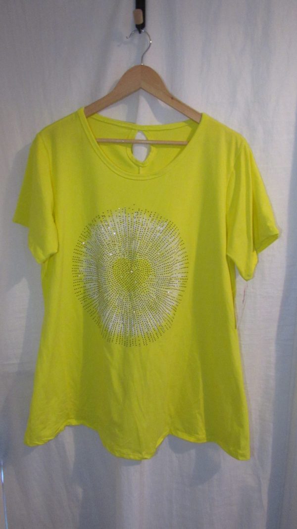New Yellow Detail T-shirt One Size fits sizes 16 18 20 22