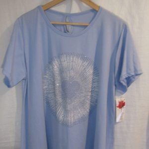 New Pale Blue Detail T-shirt One Size fits sizes 16 18 20 22