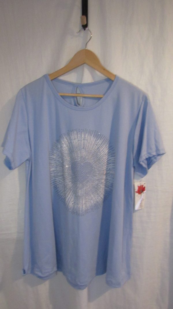 New Pale Blue Detail T-shirt One Size fits sizes 16 18 20 22