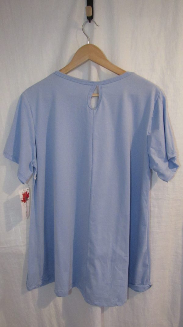 New Pale Blue Detail T-shirt One Size fits sizes 16 18 20 22 - Image 4