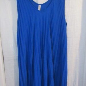 New Ladies Royal Blue Pleated Sleeveless Swing Dress One Size fits sizes 18 20 22 24