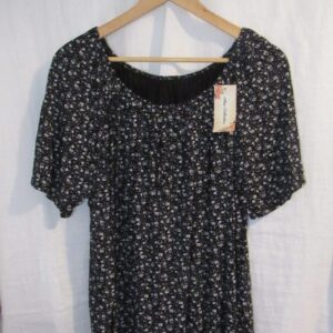 SALE SALE SALE New Ladies Black Floral Frill Top One size fits sizes 16 18 20 22 NON RETURNABLE
