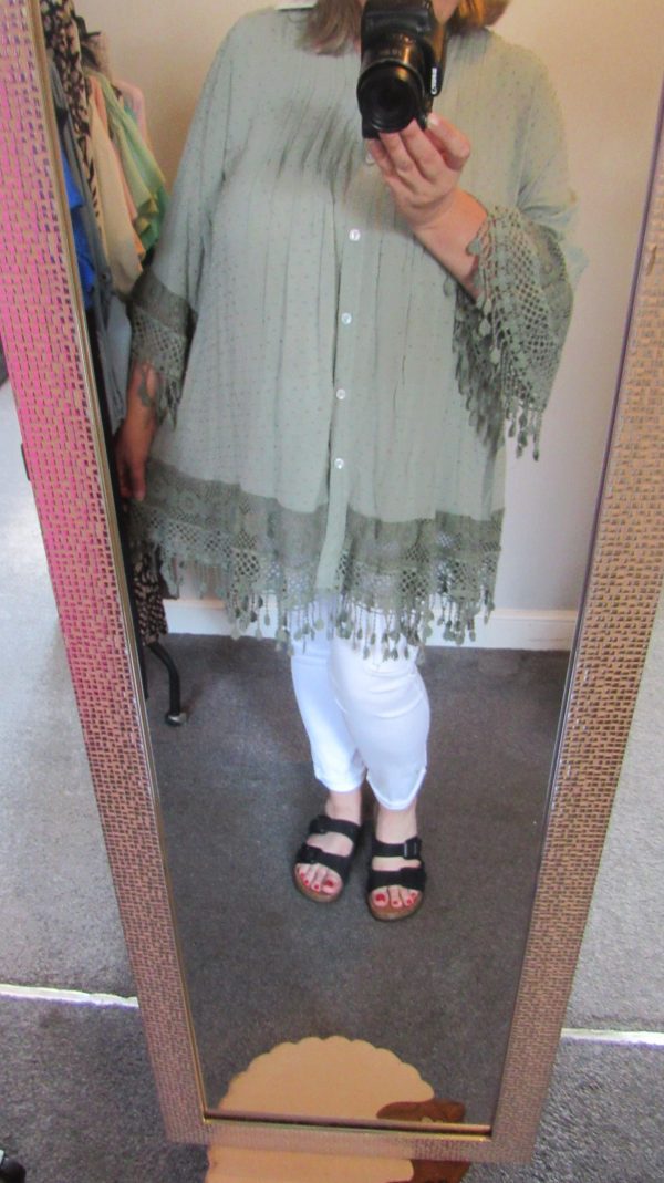 SALE SALE SALE New Ladies Khaki Tassel Button Up Blouse One Size fits sizes 16 18 20 22 NON RETURNABLE - Image 7