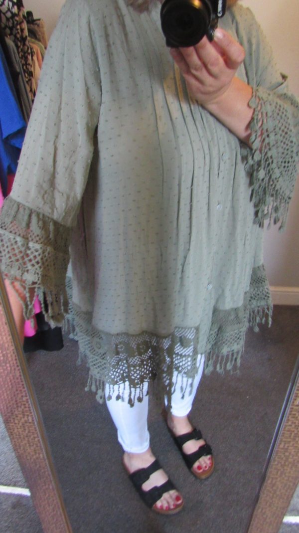 SALE SALE SALE New Ladies Khaki Tassel Button Up Blouse One Size fits sizes 16 18 20 22 NON RETURNABLE - Image 8