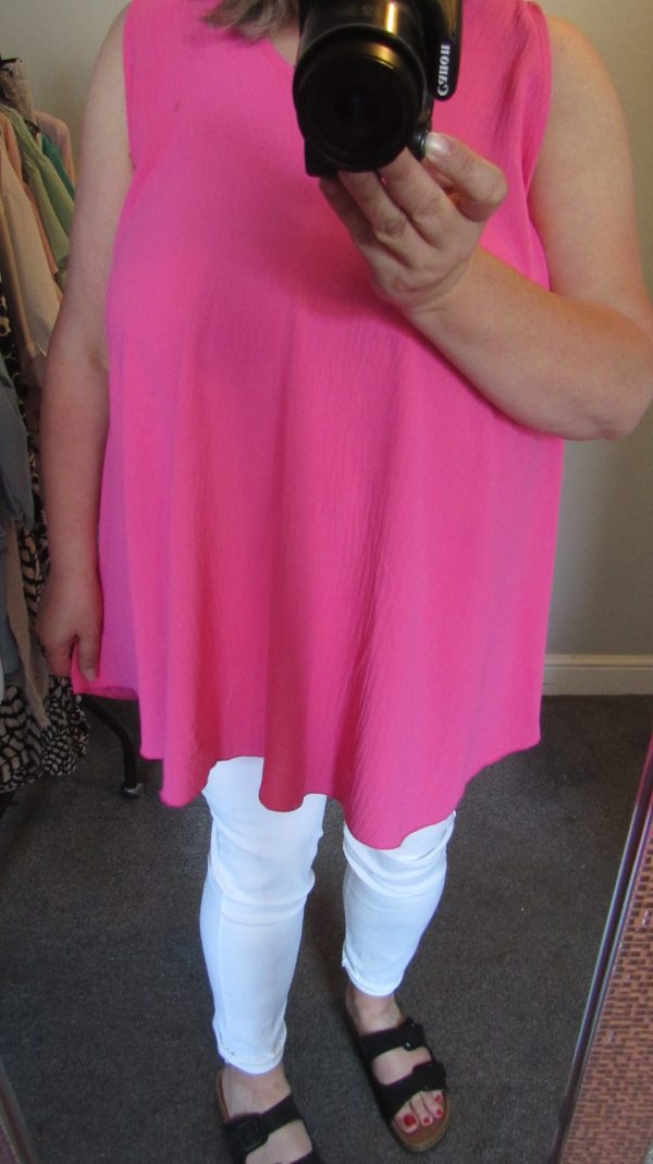 SALE SALE SALE New Ladies Cerise Pink Sleeveless Swing Top Plus Size One Size fits 18 20 22 24 NON RETURNABLE - Image 9
