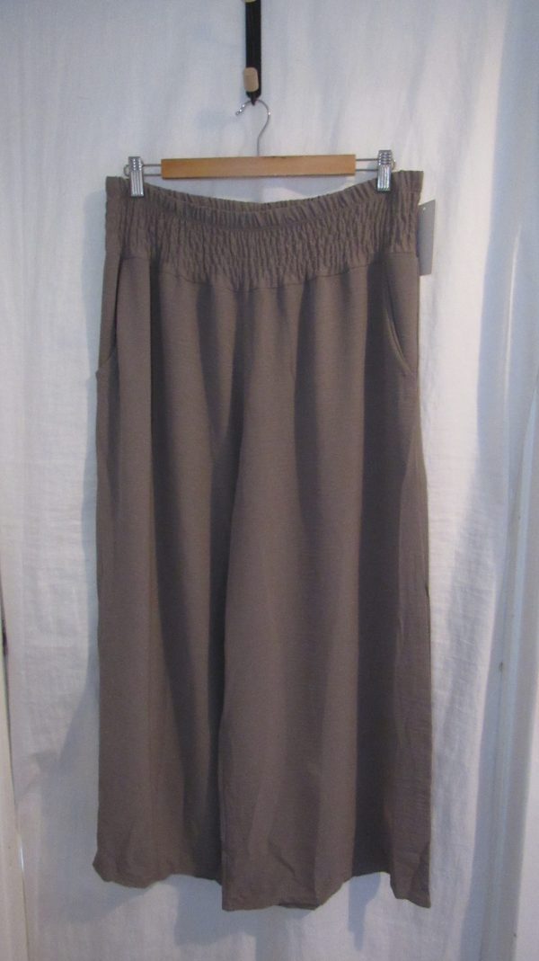New Ladies Mocha Palazzo Wide Leg Trousers One size fits sizes 16 18 20 22