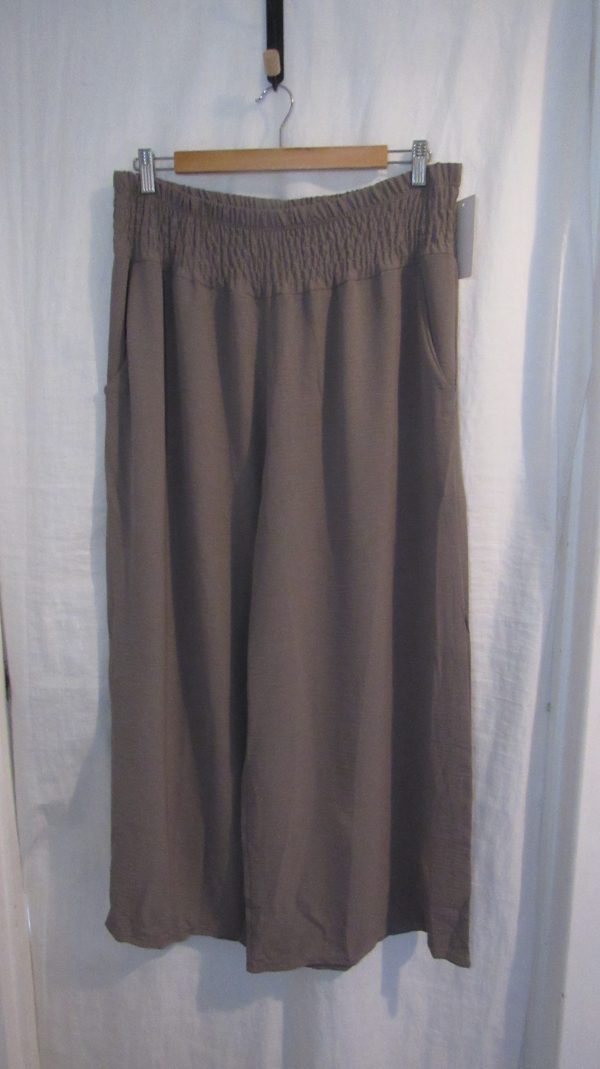New Ladies Mocha Palazzo Wide Leg Trousers One size fits sizes 16 18 20 22 - Image 2
