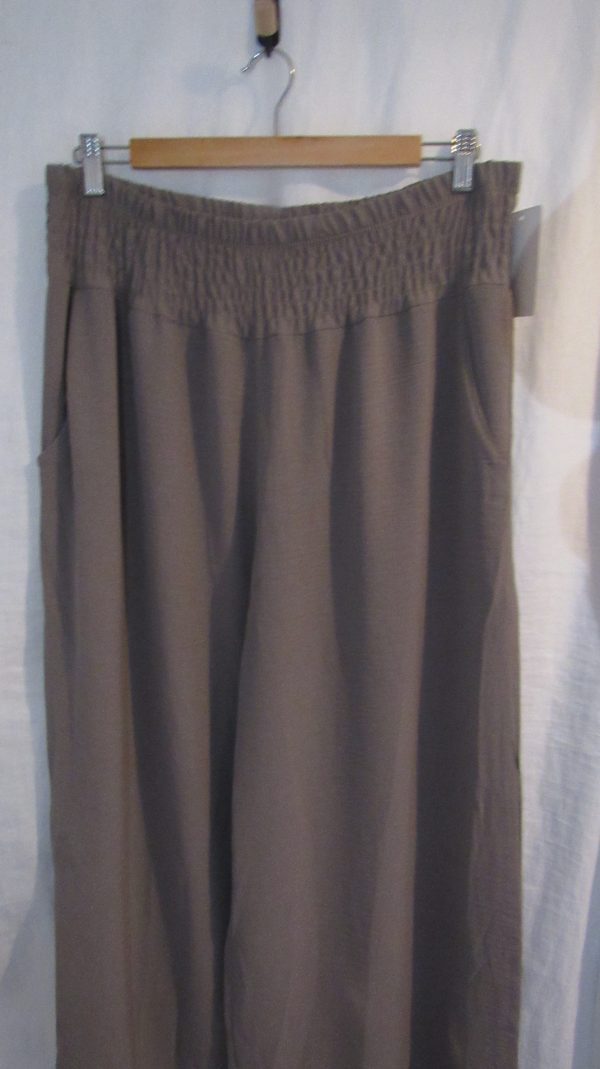 New Ladies Mocha Palazzo Wide Leg Trousers One size fits sizes 16 18 20 22 - Image 3