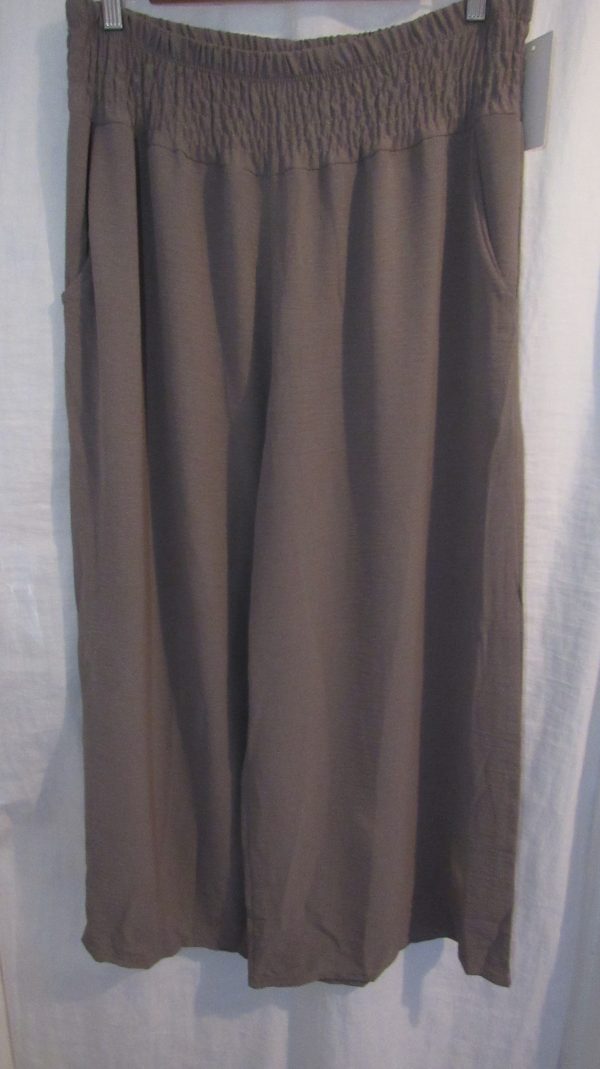 New Ladies Mocha Palazzo Wide Leg Trousers One size fits sizes 16 18 20 22 - Image 4