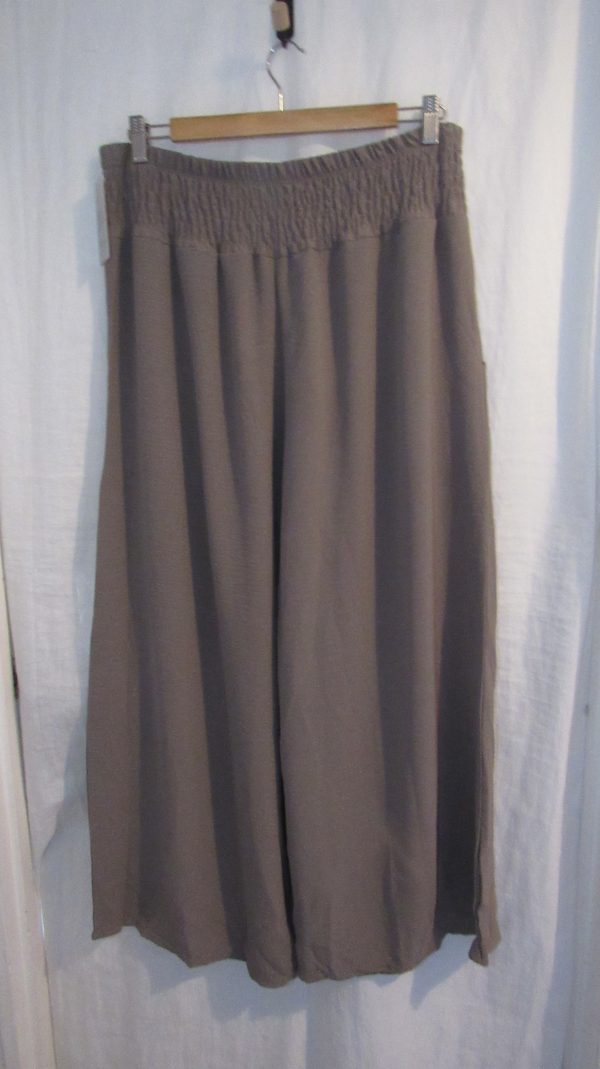 New Ladies Mocha Palazzo Wide Leg Trousers One size fits sizes 16 18 20 22 - Image 5