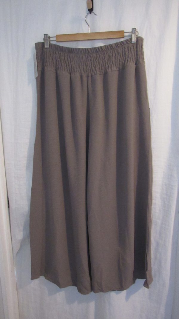 New Ladies Mocha Palazzo Wide Leg Trousers One size fits sizes 16 18 20 22 - Image 6