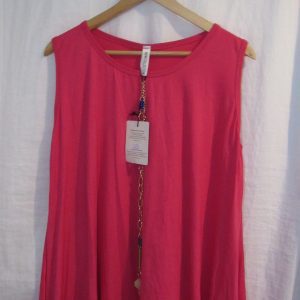 New Sleeveless Womens Cerise Pink Top One Size fits sizes 16 18 20 22