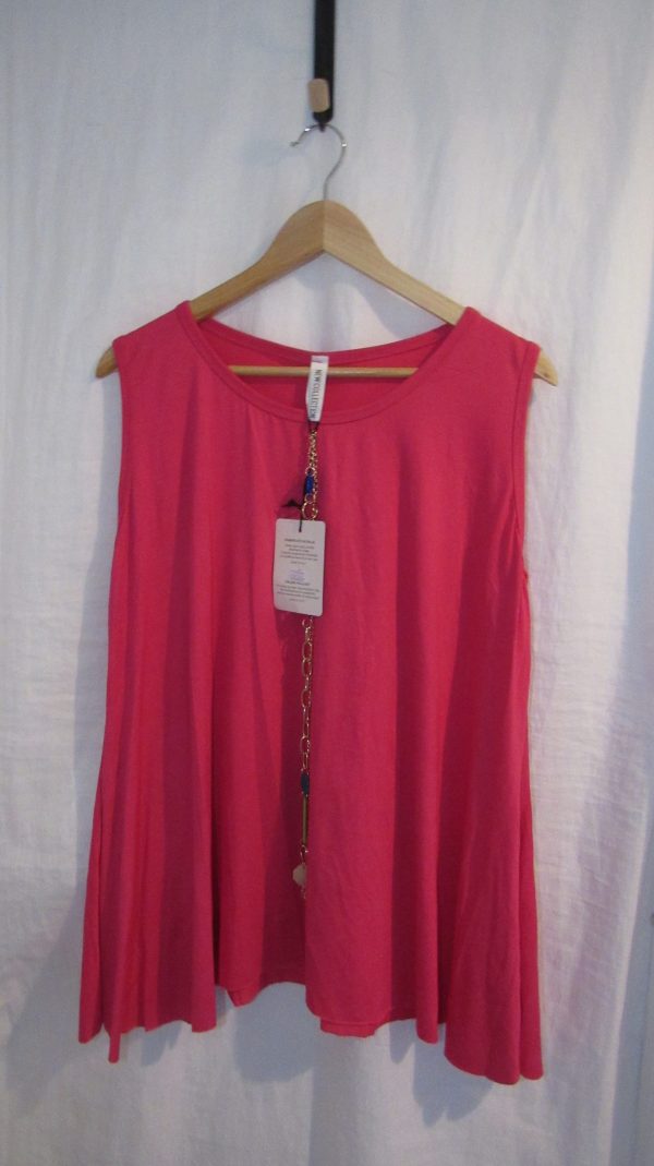 New Sleeveless Womens Cerise Pink Top One Size fits sizes 16 18 20 22