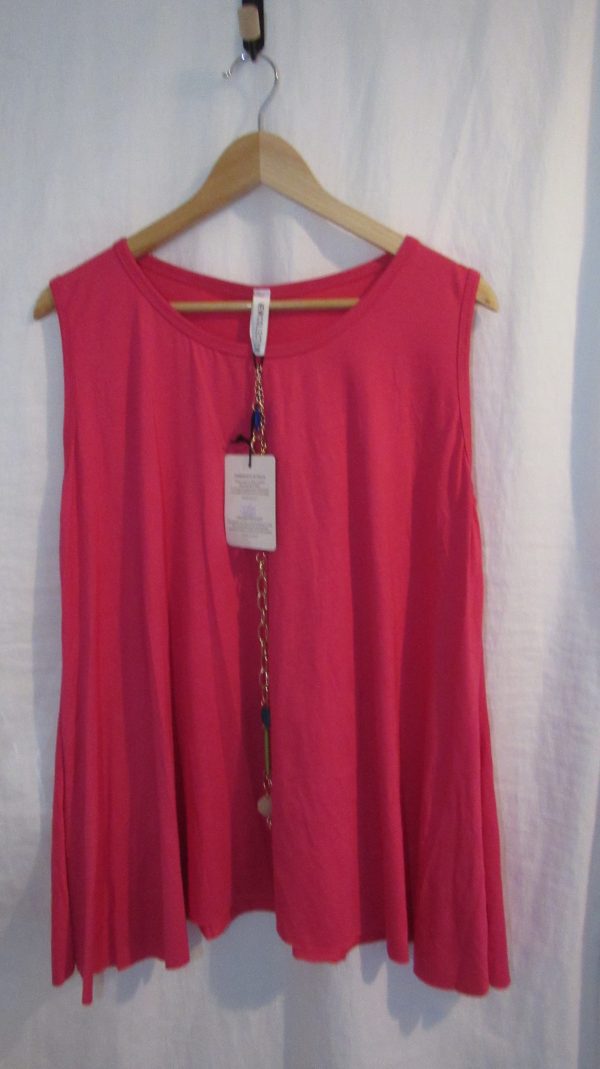 New Sleeveless Womens Cerise Pink Top One Size fits sizes 16 18 20 22 - Image 4