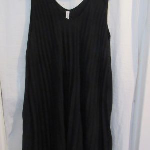 New Ladies Black Pleated Sleeveless Swing Dress One Size fits sizes 18 20 22 24