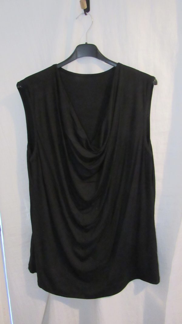 New Ladies Black Cowl Neck Top One Size fits sizes 16 18 20 22 - Image 2