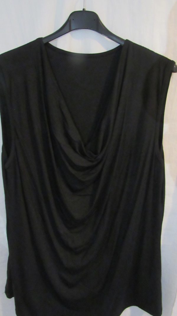 New Ladies Black Cowl Neck Top One Size fits sizes 16 18 20 22 - Image 3
