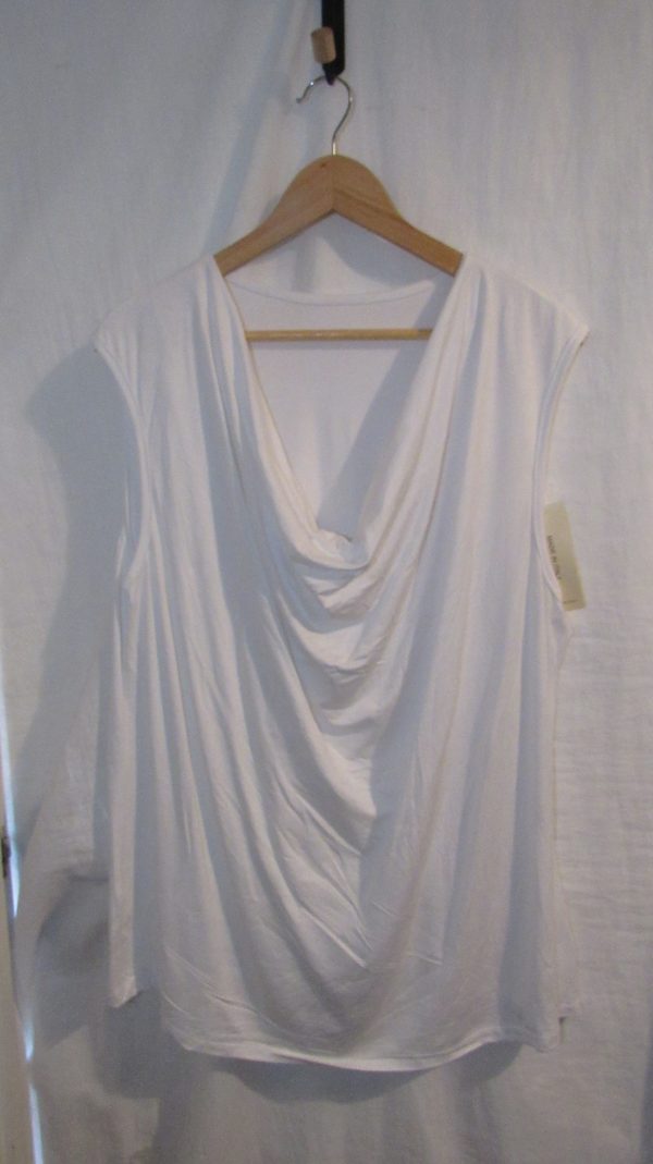 New Ladies White Cowl Neck Top One Size fits sizes 16 18 20 22