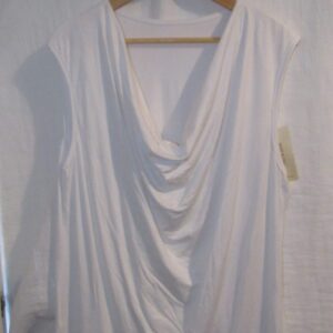New Ladies White Cowl Neck Top One Size fits sizes 16 18 20 22