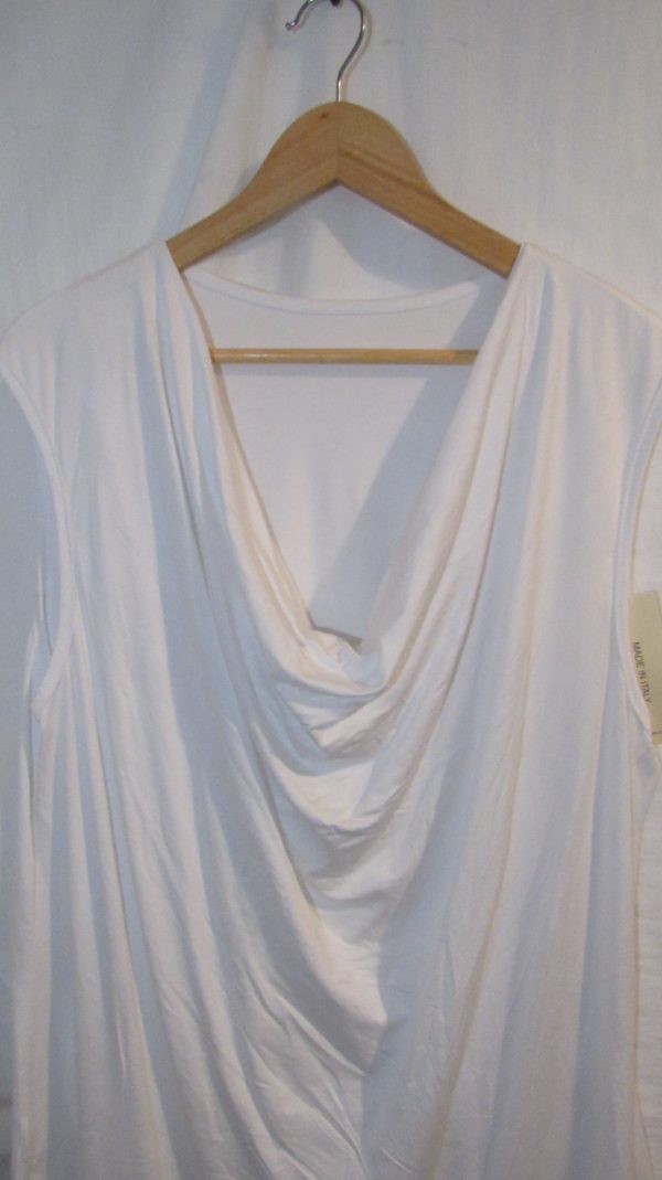 New Ladies White Cowl Neck Top One Size fits sizes 16 18 20 22 - Image 3